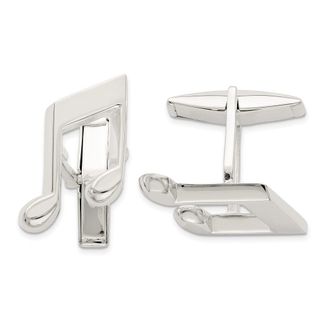 Diamond2Deal Sterling Silver Music Note Cuff Links