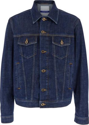 Jacob Cohen Blauwe Denim Jack met Klassieke Kraag - Heren - Spijkerjassen - Blauw - L - Denim - Jassen