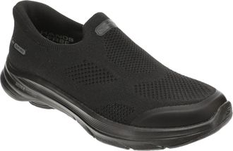 Skechers Womens Go Walk 8 Nova Sneaker, Black Textile/Black Trim, 5.5 UK