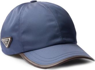 Prada Cappello da baseball con placca logo - Blu