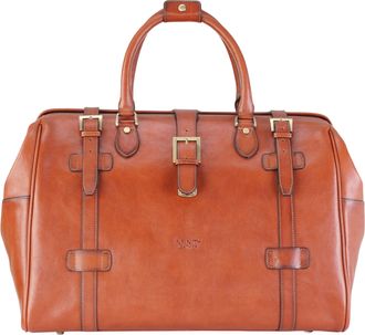 Infinity Leather Genuine Leather Tan Duffle Holdall Vintage Travel Gym Bag - Windsor