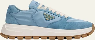 Prada Prax Suede Logo Runner Sneakers