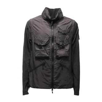 Outhere Winter Jackets, male, Black, M, Detachable Sleeve Black Jacket with Pockets