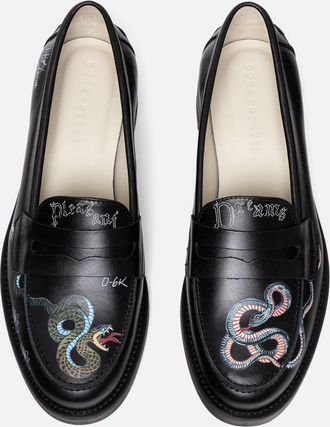 Duke + Dexter Duke + Dexter, Womens Wilde Pleasant Dreams Snake Penny Loafer - Womens, Size 3