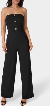Bebe Strapless Wide Leg Jumpsuit in Black at Nordstrom Rack, Size Medium