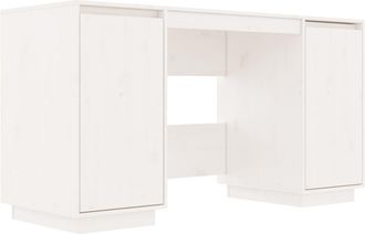 vidaXL Escritorio Madera Maciza De Pino Blanco 140x50x75 Cm Vidaxl
