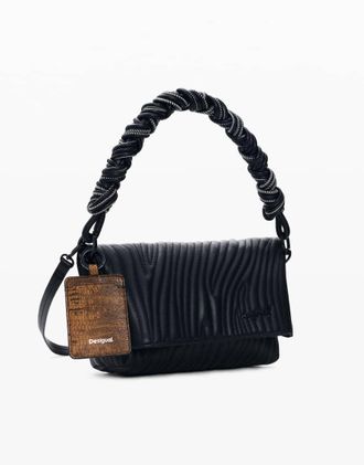 Desigual Borsa piccola nera in rilievo-Nero
