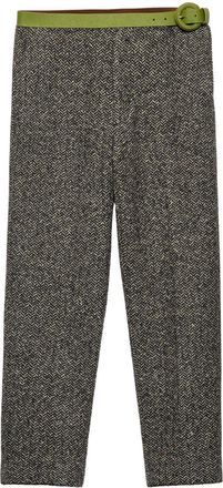 Prada Belted Slim Fit Trousers - Mens - Wool/Virgin Wool/Polyamide