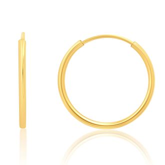MAX + STONE 10k Yellow Gold 1mm Tube Flex Continuous Hoop Earrings 10MM-25MM