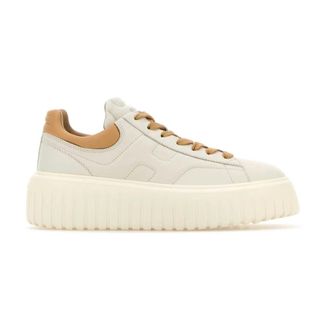 Hogan Sneakers, female, White, Size: 9 US Leather Striped Platform Sneakers