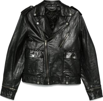 Golden Goose Leren Moto Jack - Heren - Leren en Su&egrave;de Jassen - Zwart - M - Leer - Jassen