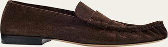 The Row Soft Suede Moccasin Loafers
