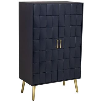 Wanderlust Deco Armario De Madera Negro 76x42x125h Cm