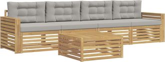 vidaXL Conjunto De Sof&aacute;s De Exterior 5 Uds. Blanco Y Gris Claro Vidaxl