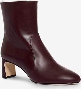 Stuart Weitzman Lederankle-Boots mit Blockabsatz Babette