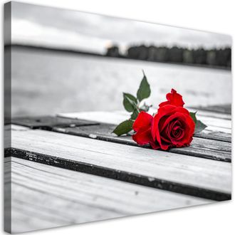 Feeby Impresi&oacute;n De Imagen, Rosa Roja En Un Muelle, 100x70