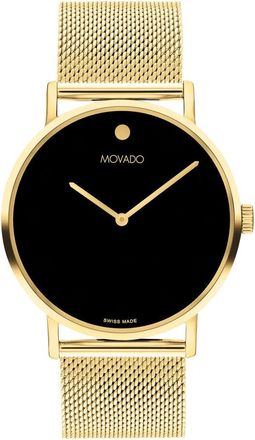 Movado Signature Quartz Black Dial Mens Watch 0607750