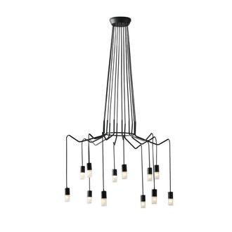 Netlighting Spider 12 Light Hanging Wire Pendant Anthracite G9 in Black