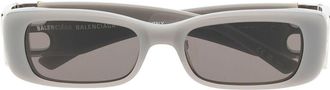 Balenciaga Grey Rectangle Frame Sunglasses - Womens - Acetate