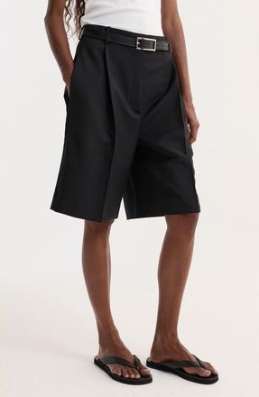 R&oacute;he Tailored Wool & Mohair Shorts in Black at Nordstrom, Size 10 Us