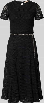 Michael Kors Midikleid mit G&uuml;rtel in Gliederketten-Optik in BLACK, Gr&ouml;&szlig;e XL