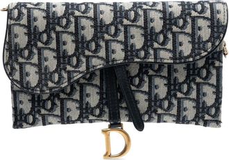 Dior Pre-owned Dior Oblique Canvas Saddle Wallet On Chain 43-MA-0230