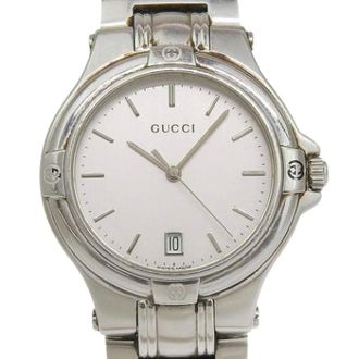 Gucci Pre-owned Watches, male, Gray, Size: ONE SIZE Pre-owned Stainless Steel Quartz Analog