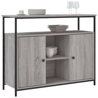 Berkfield Home Sideboard Grey Sonoma 100x35x80 cm Engineered Wood | Size: 100 x 35 x 80 cm