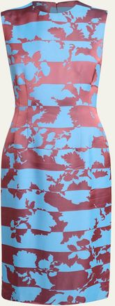 Dries Van Noten Delavina Paneled Floral Jacquard Sleeveless Dress