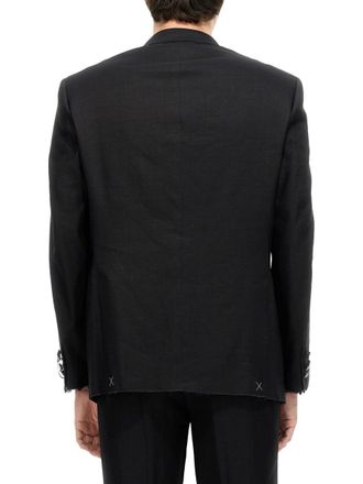 Tonello Single-Breasted Peaked Lapel Blazer - Black