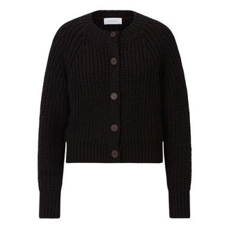 Rich & Royal Cardigan btn Chunky - Dames - Vesten - Bruin - S - Wol - Truien & Vesten