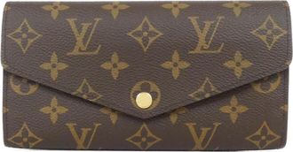 Louis Vuitton Monogram Coquelicots Marron Coated Canvas Long Wallet (Bi-Fold) (Pre-Owned)