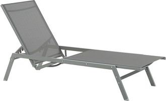 Beliani Sun Lounger VERNAZZA Reclining Metal Grey