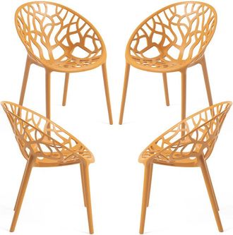 Regalos Miguel Packs Sillas Jardín - Pack 4 Sillas Nido - Mostaza