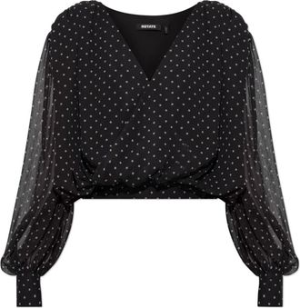Rotate V-hals Top - Dames - Blouses - Zwart - M - Overhemden