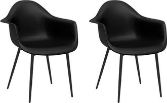 vidaXL Dining Chairs 2 pcs Black pp Vidaxl