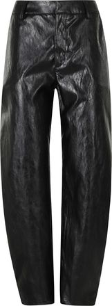 Federica Tosi Black Leather Metal Trim Balloon Polyurethane Pants