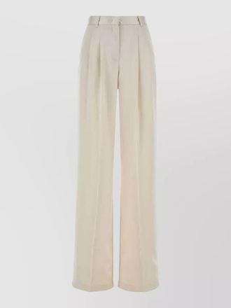 Andamane satin high-rise wide-leg trousers