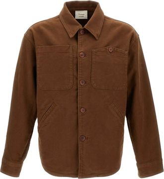 TELA GENOVA Jassen, Heren, Bruin, S, Katoen, Overshirt Leo 2F