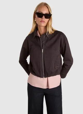 Baukjen Esme Organic cotton Bomber Jacket in Dark Chocolate at Nordstrom, Size 10