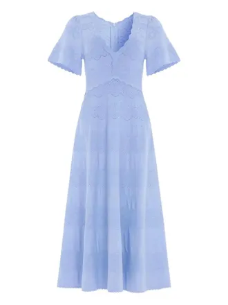 Needle & Thread V-neck midi dress - women - Fabric - 14 - Blue