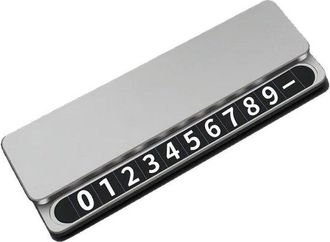 No Brand Placa De Matr&iacute;cula De Aluminio Para Aparcamiento Con N&uacute;meros Magn&eacute;ticos Y Panel Deslizante Para Mayor Privacidad - Resistente Al Calor, Color Plata