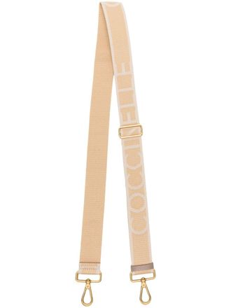 Coccinelle logo-embellished shoulder strap - women - Calf Leather/Fabric - OS - Gold