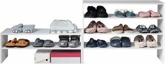 Costway Costway - Scarpiera a 6 Livelli, Scaffale impilabile a 3 Pezzi, Organizer Orizzontale Multiuso per Ingresso Corridoio Bagno, 78x30x90 cm (Bianco)