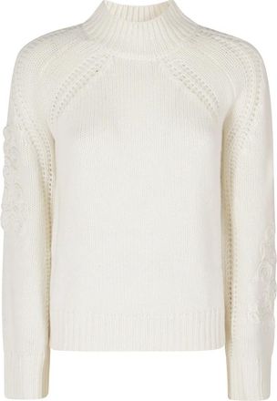 Ermanno Scervino Dolcevita in lana e cashmere - - Knitwear - Donna - Bianco - S