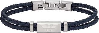 Emporio Armani Logo Essentials Armband - Heren - Accessoires - Zwart - Maat: ONE Size Leer