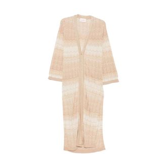 MC2 Saint Barth Tonia Lange Cardigan - Dames - Lange truien - Beige - S - Nylon - Truien & Vesten