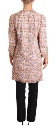 Dolce & Gabbana Womens Multicolor Floral Print Silk Trench Coat Jacket Clothing