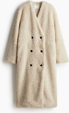 H&M Maximantel aus Teddyfleece - Beige