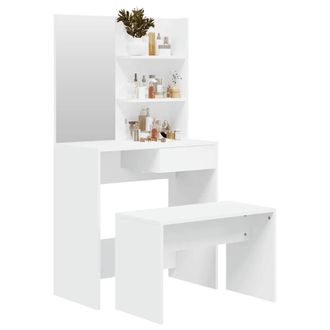 Berkfield Home Modern Dressing Table Set White 74.5x40x141 cm